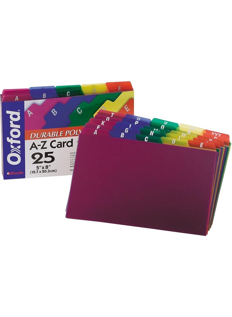 Oxford Oxford Poly Index Card Guides, Alphabetical, A-Z, Assorted Colors, 5" x 8" Size, 25 Guides per Set (73155) - Image 2