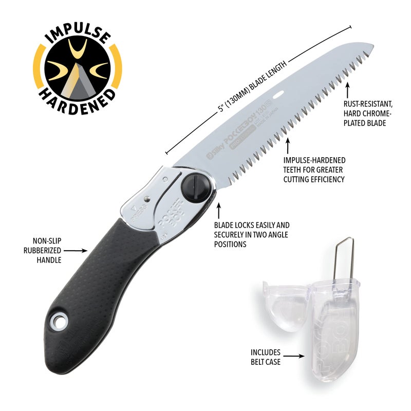 Silky Professional Series PocketBoy Folding Saw 130mm Medium Teeth (340-13) - Image 4