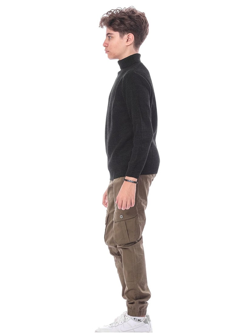 KTK by Katakit - Black high neck sweatshirt for boys - Image 1