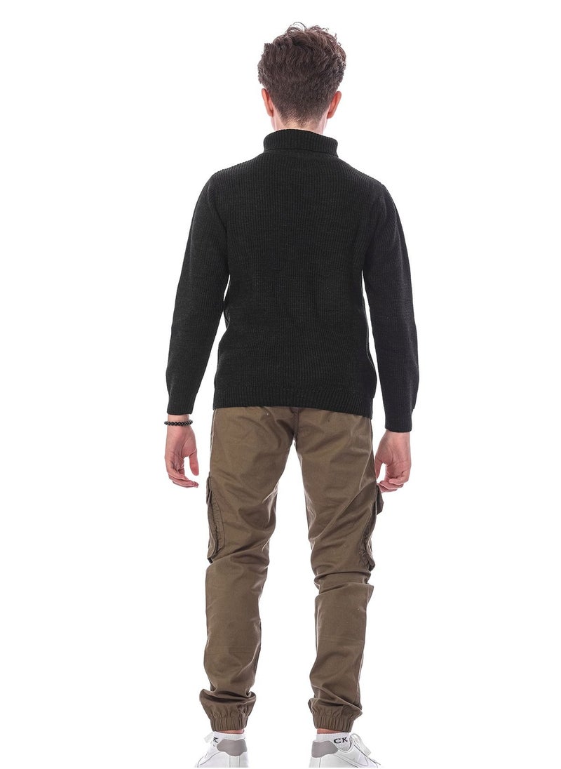 KTK by Katakit - Black high neck sweatshirt for boys - Image 1