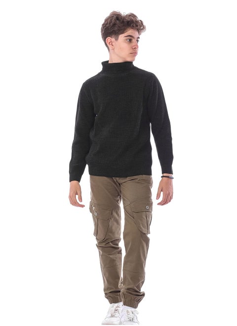 Black high neck sweatshirt for boys