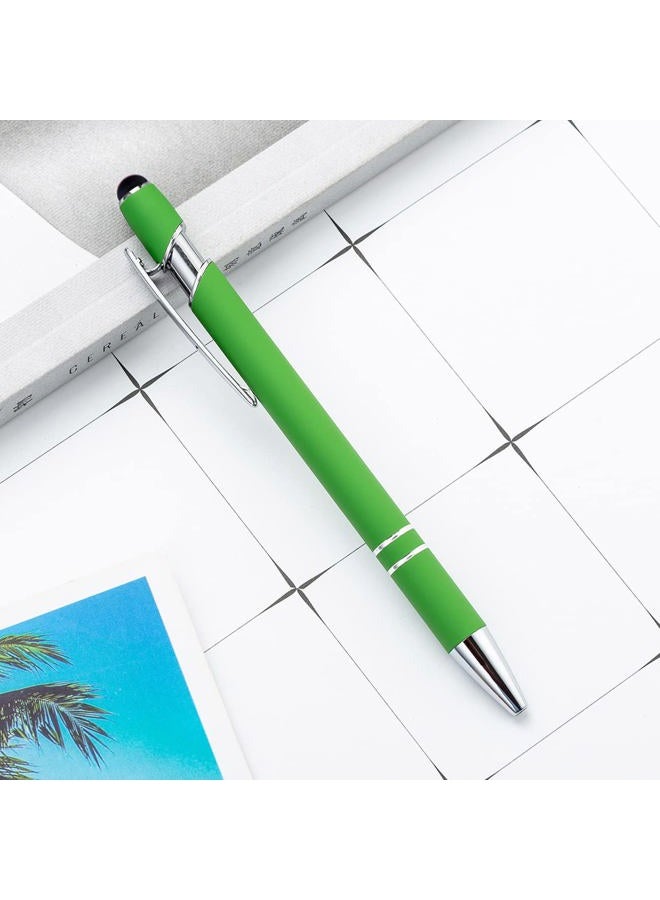 PASISIBICK 12 Pieces Green Ballpoint Pen with Stylus Tip, 2 in 1 Stylus Stylish Pen, Metal Stylus Pen for Touch Screens, Black Ink, 1.0 mm Medium Point.(12 PCS Green) - Image 5