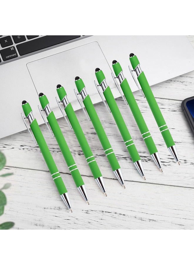 PASISIBICK 12 Pieces Green Ballpoint Pen with Stylus Tip, 2 in 1 Stylus Stylish Pen, Metal Stylus Pen for Touch Screens, Black Ink, 1.0 mm Medium Point.(12 PCS Green) - Image 3