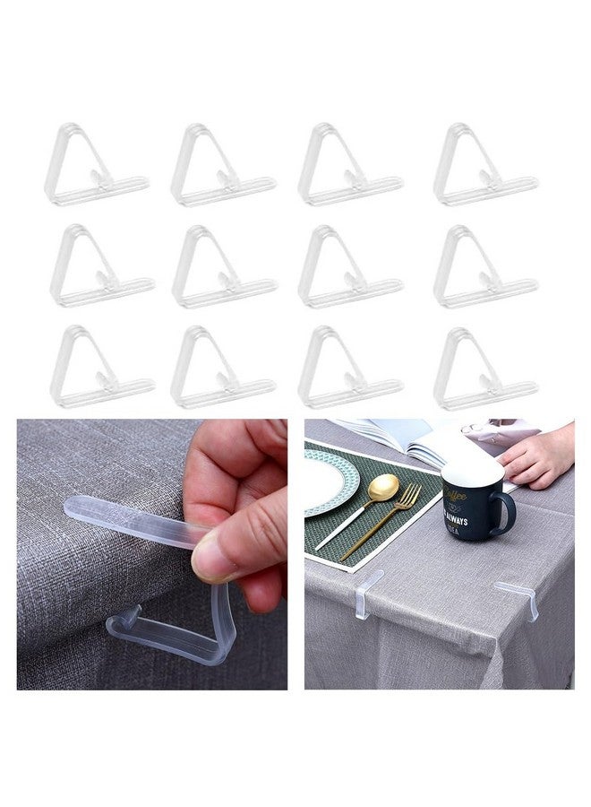 Fapiwen 12pcs Table Cloth Clips, Transparent Plastic Windproof Table Cover Holder Clamp, Tablecloth Clips for Outdoor Tables, Clear Table Clip Ideal for Home Picnic Party Restaurant - Image 1