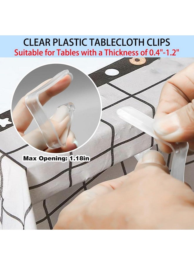 Fapiwen 12pcs Table Cloth Clips, Transparent Plastic Windproof Table Cover Holder Clamp, Tablecloth Clips for Outdoor Tables, Clear Table Clip Ideal for Home Picnic Party Restaurant - Image 4