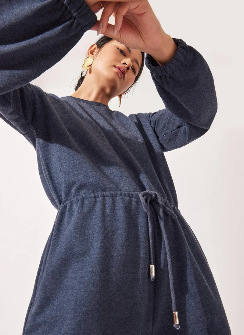 The Label Life Long Sleeve Drwastring Jumpsuit