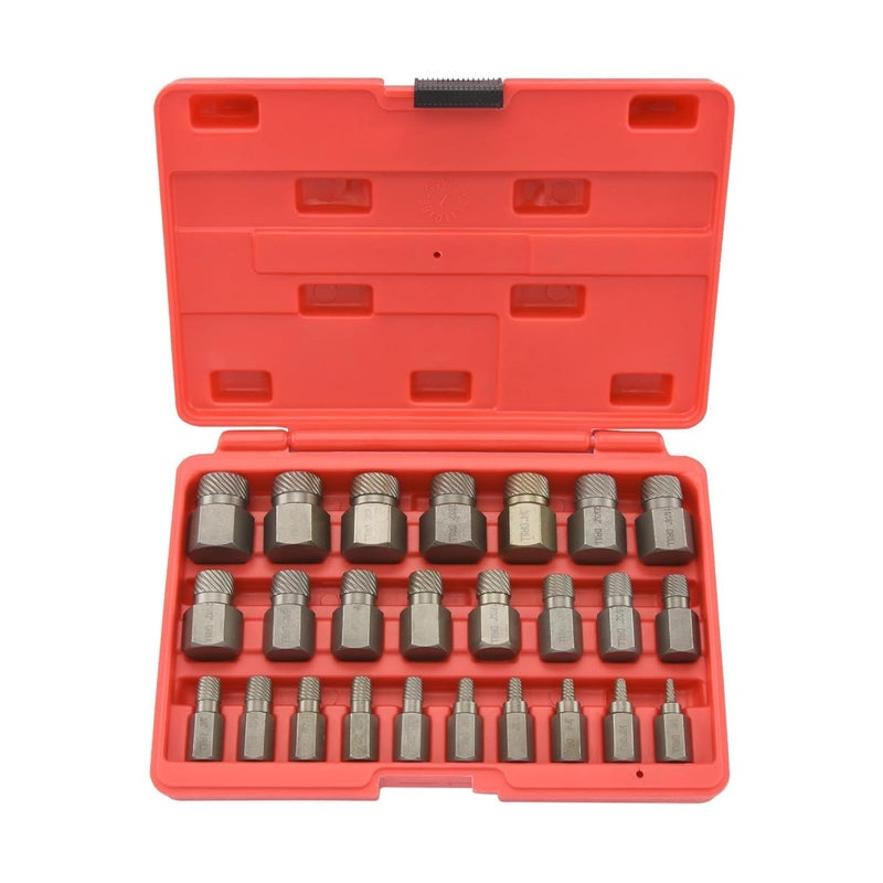 NEIKO 04204A Hex-Head Multispline Screw and Bolt Extractor Set, Easy-Out Screw Extraction, Broken Bolt Remover, Stripped Fastener Tool, 1/8 Inch to 7/8 Inch in 1/32-Inch Increments, CrMo, 25 Pieces - Image 1