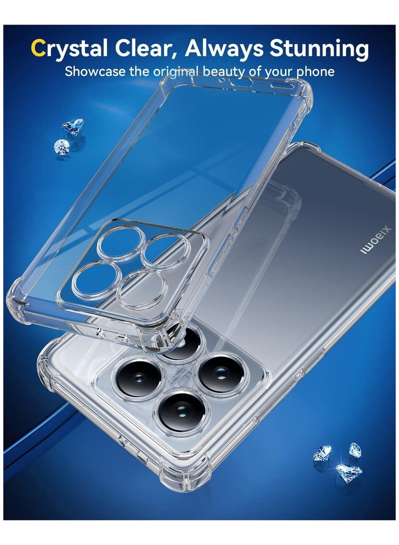 Case for Xiaomi 14T 5G Clear Transparent Cover Soft Flexible TPU Back Cover with Reinforced Bumper Corner for Xiaomi 14T 5G - Image 5
