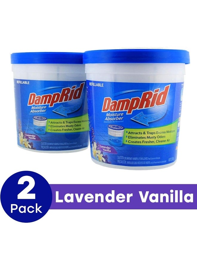 DampRid - DampRid Lavender Vanilla Refillable Moisture Absorber - 10.5oz cups - 2 pack - Image 1