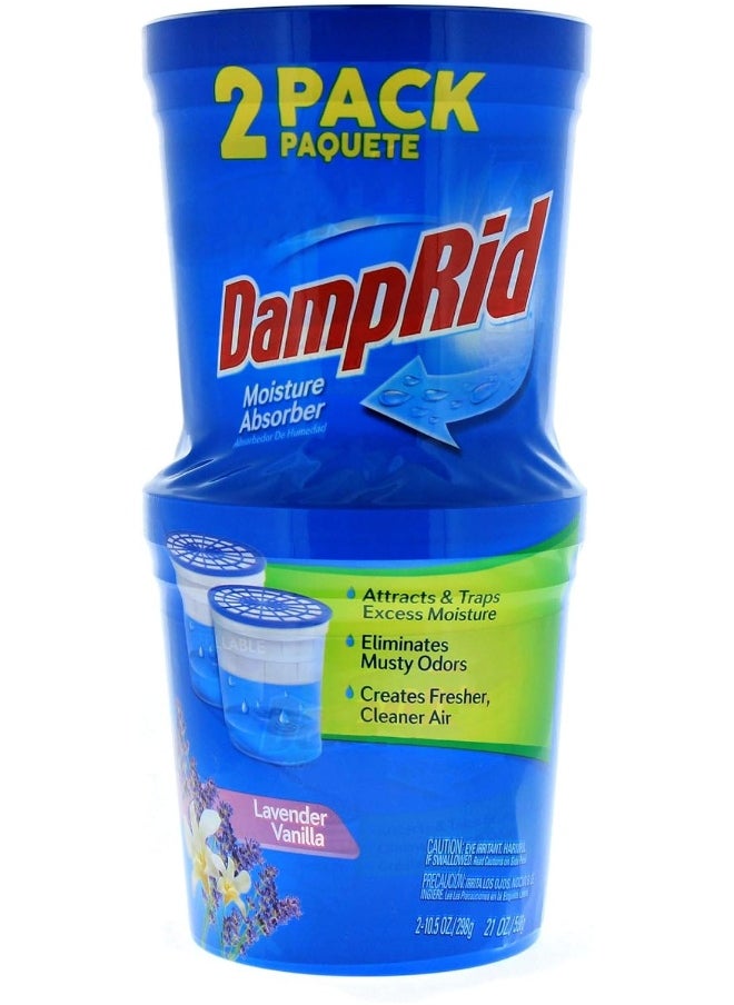 DampRid - DampRid Lavender Vanilla Refillable Moisture Absorber - 10.5oz cups - 2 pack - Image 1