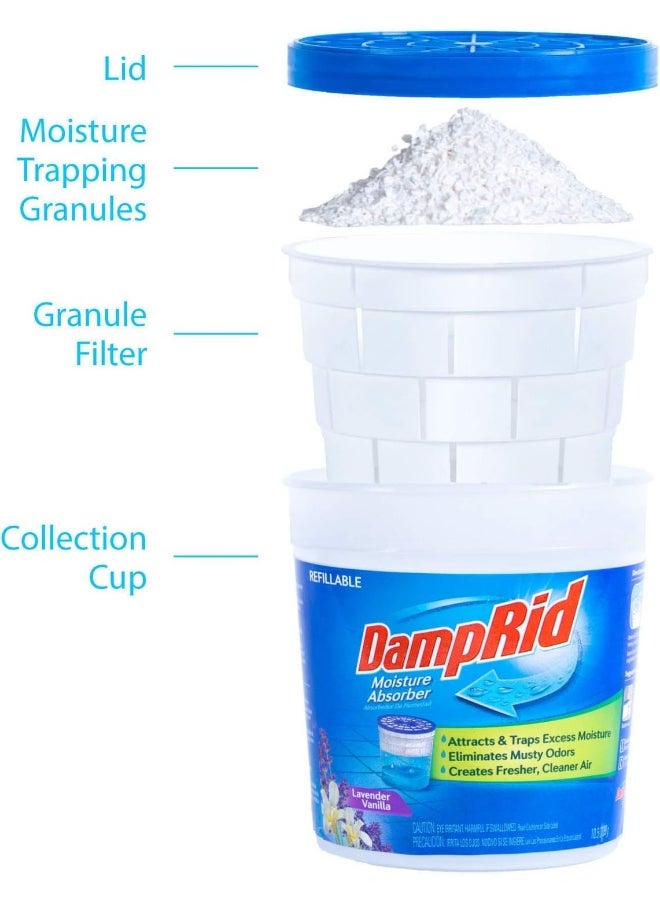 DampRid - DampRid Lavender Vanilla Refillable Moisture Absorber - 10.5oz cups - 2 pack - Image 1