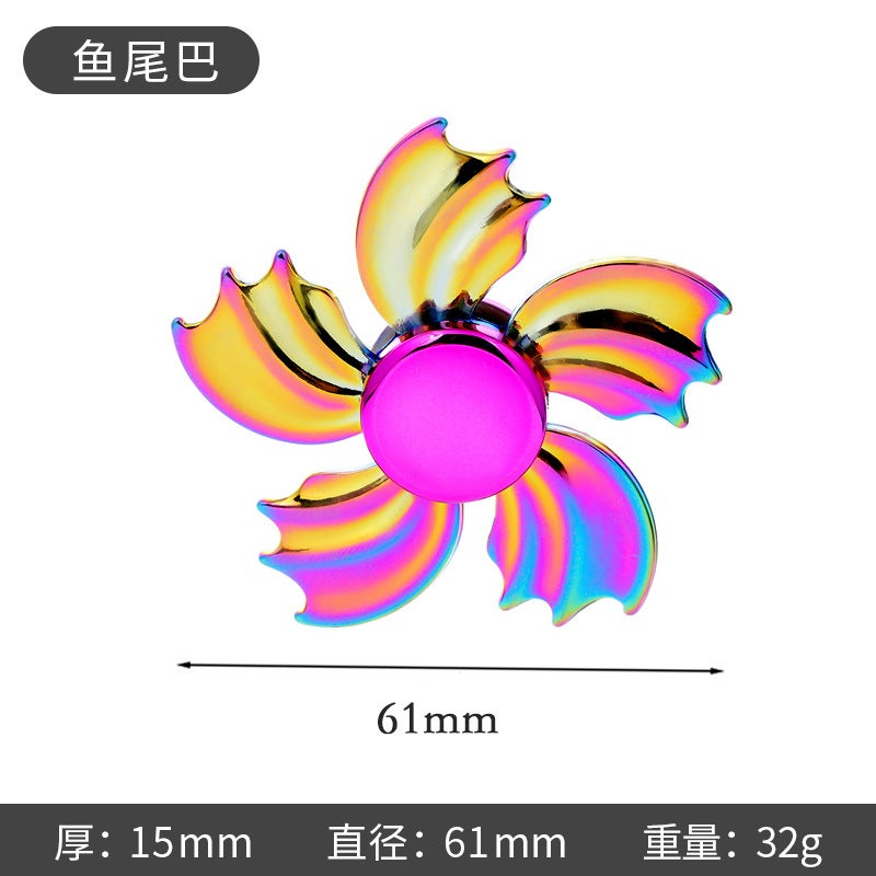 New Colorful Alloy Fingertip Gyro Decompression Artifact Finger Gyro Stall Internet Celebrity Decompression Small Toy - Image 1