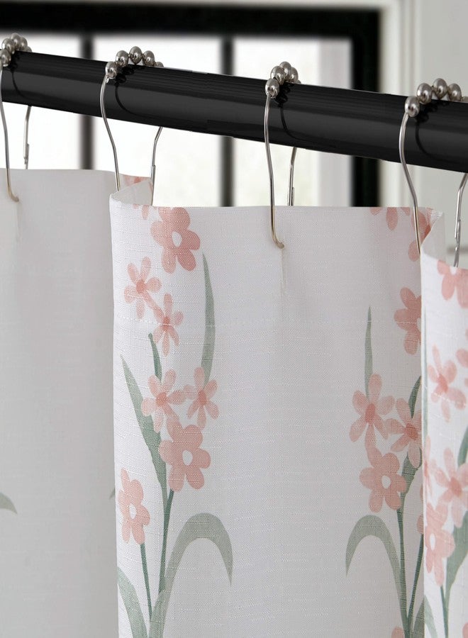 Jessica Simpson 70"x72" Fabric Shower Curtain with 12 Hooks, Nori Floral Blush 13-Piece Shower Set - Image 3