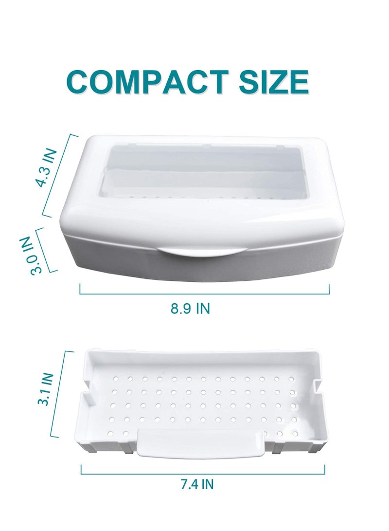 SYOSI Nail Tool Sterilizer Box Plastic Sterilizing Tray Disinfectant Box Tool Sterilizer for Nail Implement Tweezers Cuticle Trimmer Scissors Clean Tray Storage for Nail Art Tool - Image 5