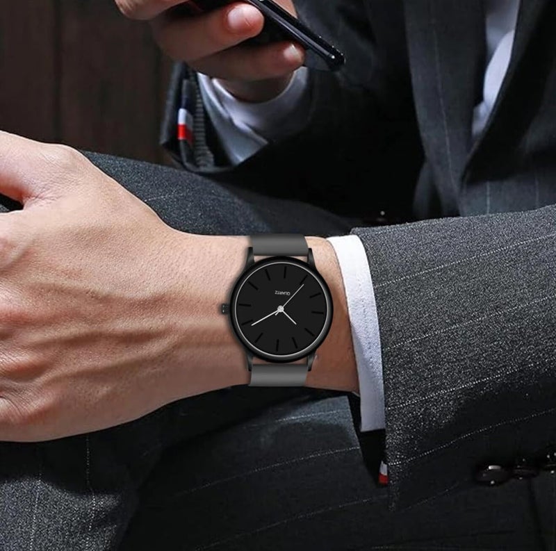 Acnos Black Colour Dial with Softest Silicone Grey Colors Strap Analog Wrist Watch for Men Boys - Image 3