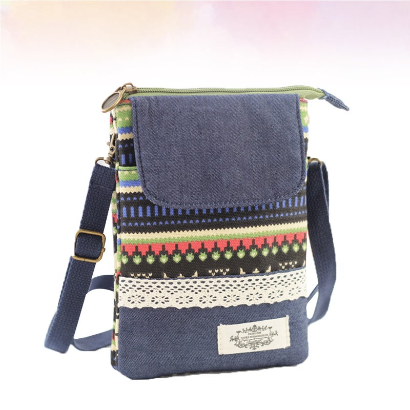 5 Layer Ethnic Style Phone Bag Shoulder Bags Fashion Crossbody Bag for Girl Ladies (Green) - Image 4