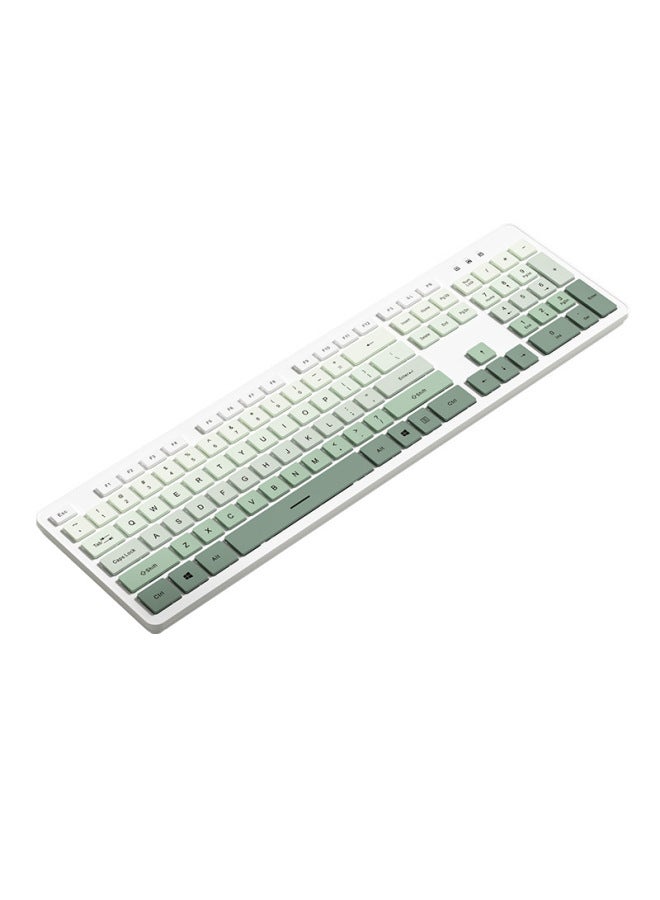 Edition Province Keyboard Mouse Suit Office Battery Mute Computer Notebook Girl Chocolate Electric Keyboard Mouse Wireless-Color:None - Wireless Single Keyboard - Ivory White - Yes - 104 Keys - Official Standard  - Image 2