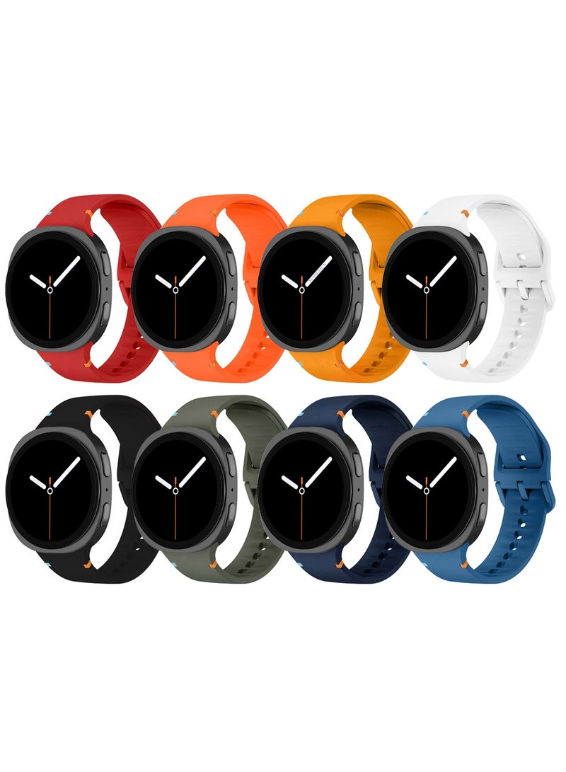 8Packs Sport Band for Galaxy Watch 8 40mm 44mm and Watch 8 Classic 46mm, Silicone Replacement Strap, M/L Size - Image 2