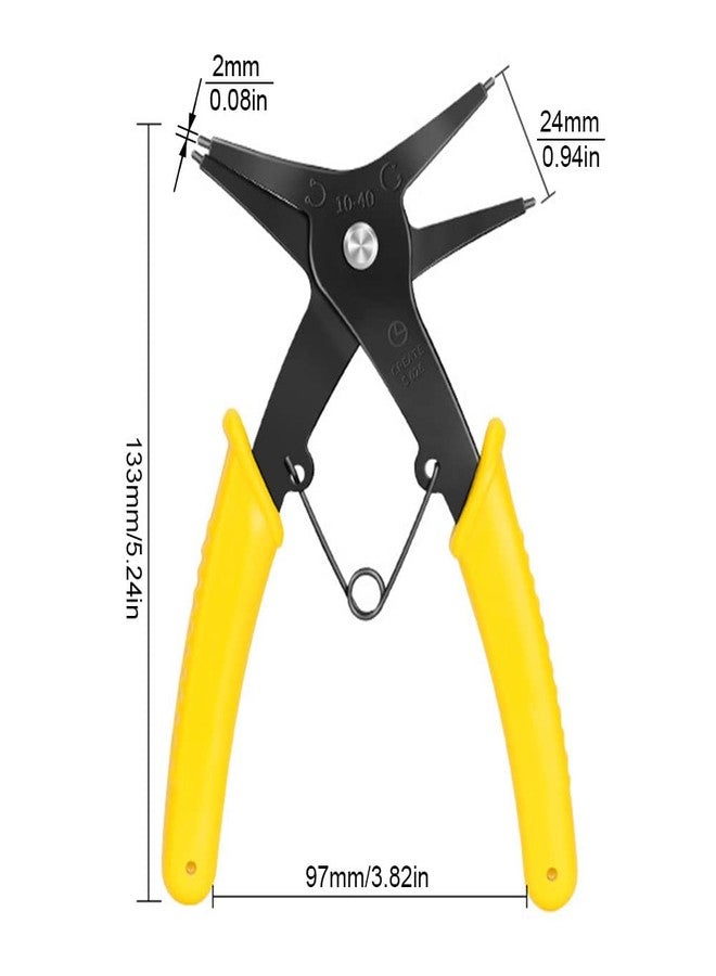 Omninmo 2 in 1 Snap Ring Pliers - Internal & External Circlip Pliers for 0.39"-1.57"/10mm-40mm Straight Lock C-clip Multifunctional Installation and Removal - Image 5