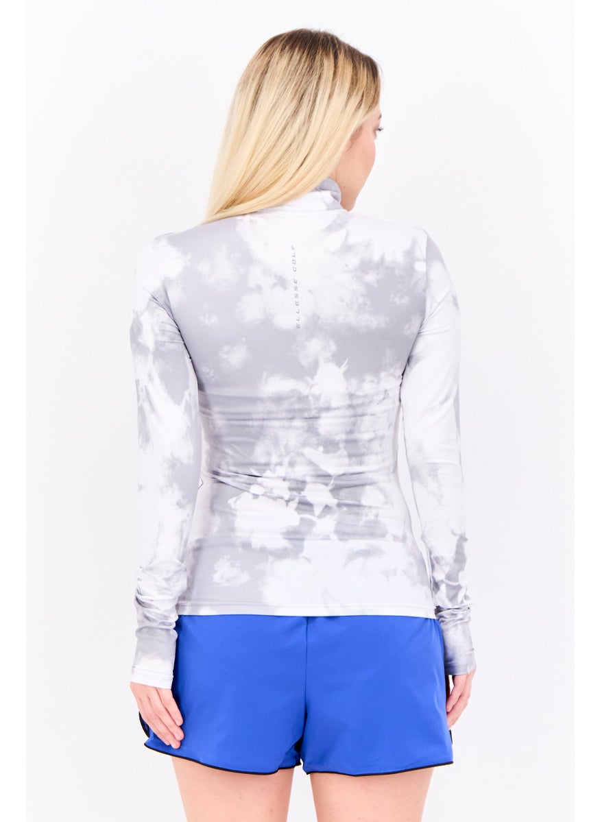 Ellesse Women Brand Logo Long Sleeve Rash Guard, Grey  - Image 3