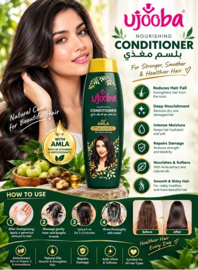 Ujooba Nourishing Conditioner With Amla Reduces Hair Fall Breakage 400ml - Image 3