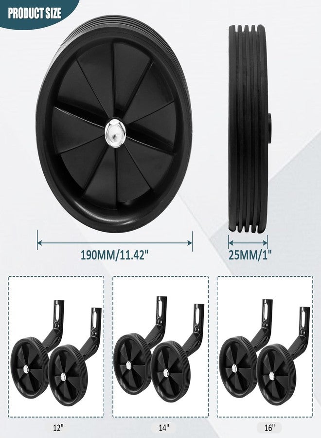 Litoexpe Bicycle Auxiliary Wheel Accessories For 12 Inch, Bicycle Training Wheels is Suitable Variable Speed and Single Speed Kids Bike, Black - Image 2