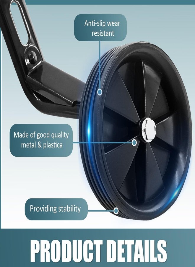 Litoexpe Bicycle Auxiliary Wheel Accessories For 12 Inch, Bicycle Training Wheels is Suitable Variable Speed and Single Speed Kids Bike, Black - Image 3
