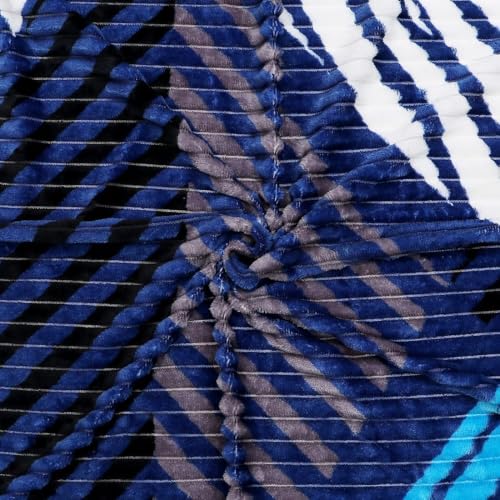RD TREND® Warm Bedsheet for Winter – Flannel Bedsheet Soft & Cozy | Winter Bedsheet for Double Bed (90x100 inches) with 2 Matching Pillow Covers (Blue Triangle) - Image 2