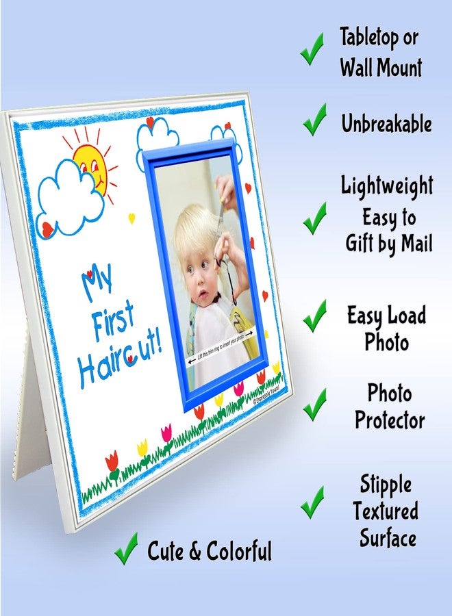 Expressly Yours! Photo Expressions My First Haircut! - Picture Frame Memorable Moment Photo Gift - Crayola-Tabletop Size, 8.25 x 7 in - Easy-Load 3.5 x 5 Photo, - Image 2