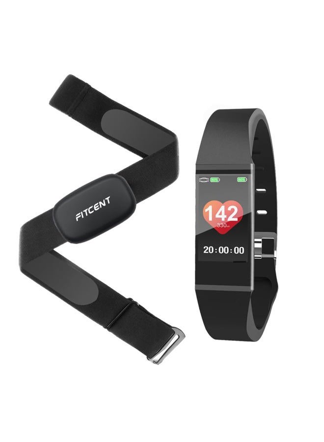 FITCENT Heart Rate Monitor Chest Strap with Fitness Tracker, ANT+ 5.3Khz Bluetooth Heart Rate Monitor Compatible with Polar Garmin DDP Yoga, HR Sensor with Sports Bracelet - Image 1