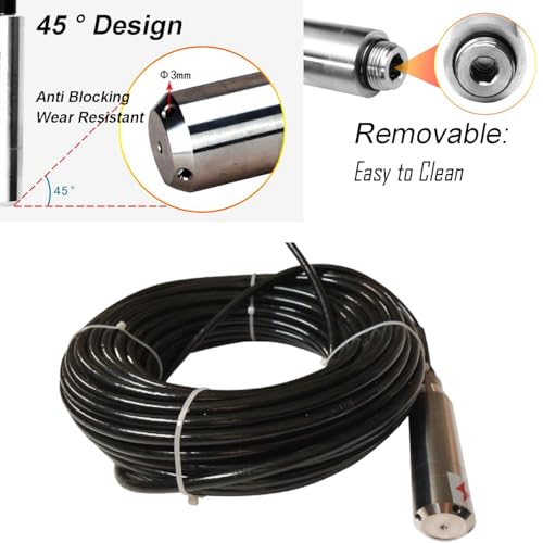 INTBUYING Water Level Sensor 098FT Cable 420mA Submersible Liquid Level Sensor Throw in Type IP68 2432VDC for Well Tank Pool - Image 3