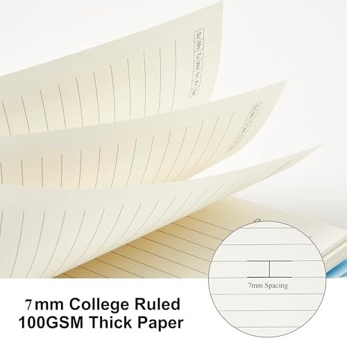 MSTONAL 3 Pack Spiral Notebooks, Large Notebook College Ruled 8.5" x 11" 100GSM 7mm College Ruled, 80 Sheets/160 Pages, College Ruled Notebook for School, Office, Sketch - Image 2