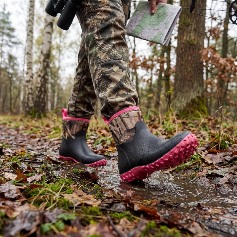 HISEA Women's Rubber Boots Waterproof, Ankle Rain Boots Insulated Neoprene Mud Boots, Anti-Slip Outdoor Work Shoes for Hunting Gardening Farming Yard Working - Image 3