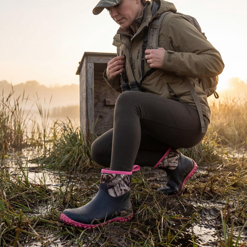 HISEA Women's Rubber Boots Waterproof, Ankle Rain Boots Insulated Neoprene Mud Boots, Anti-Slip Outdoor Work Shoes for Hunting Gardening Farming Yard Working - Image 2