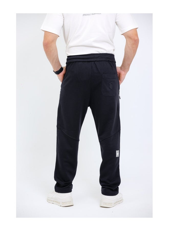 Elastic Waist With Drawstring Comfy Black Pants