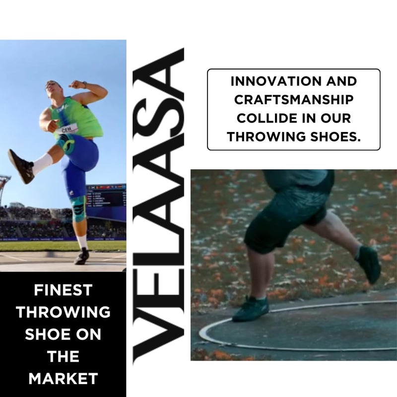 VELAASA Revolution | Throwing Shoe | Tungsten Line | Men and Womens Discus Throw Shoes | Shotput and Javelin Shoes | for Running | Track and Field Equipment | Training Gear | Black | 9.0 M / 10.5 W - Image 4