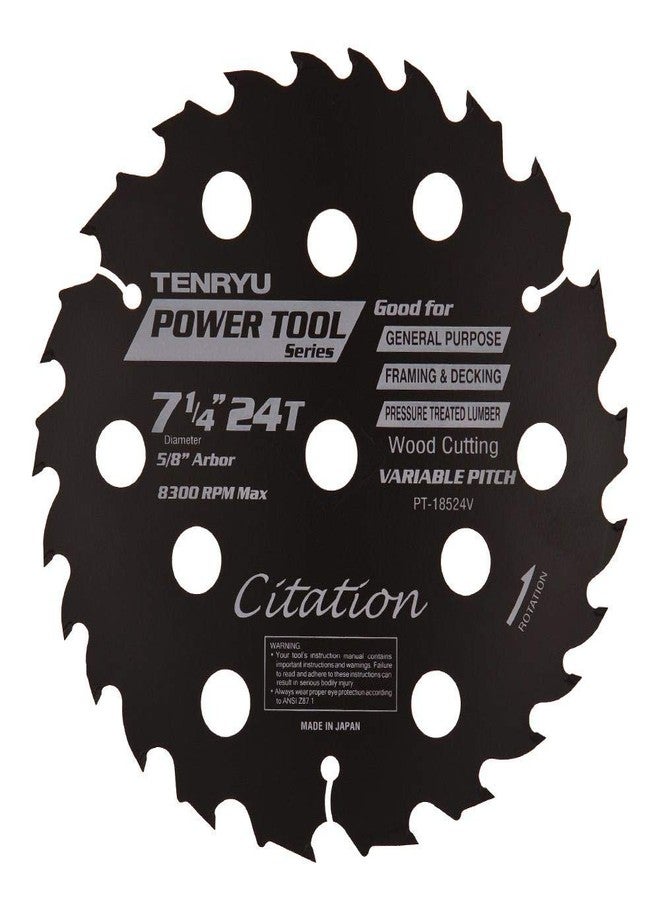 Tenryu PT-18524V 7 1/4" 24t Wood Cut.genrl. General Purpose bla