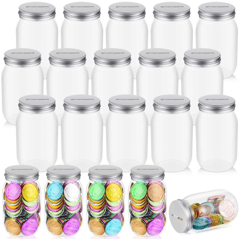 Roowest 24 Cs Coin Jars for Behavior Tokens Bulk Plastic Reward Jars for Kids Token Classroom Behavior Management Back to School Supplies Teacher Tools