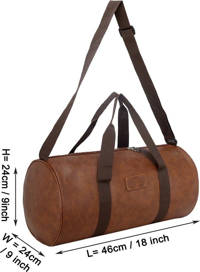 Leather World Gym Bag for Men & Women | Adjustable Shoulder Bag | Duffle Gym Bag | Water Resistant | Sports & Travel Bag | Fitness Bag (Tan) - Image 4