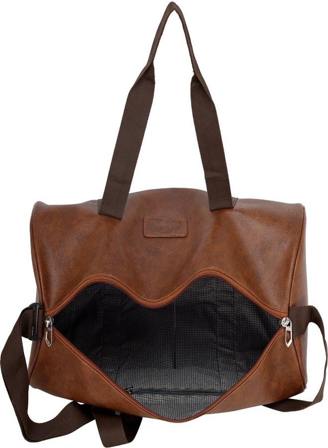 Leather World Gym Bag for Men & Women | Adjustable Shoulder Bag | Duffle Gym Bag | Water Resistant | Sports & Travel Bag | Fitness Bag (Tan) - Image 3