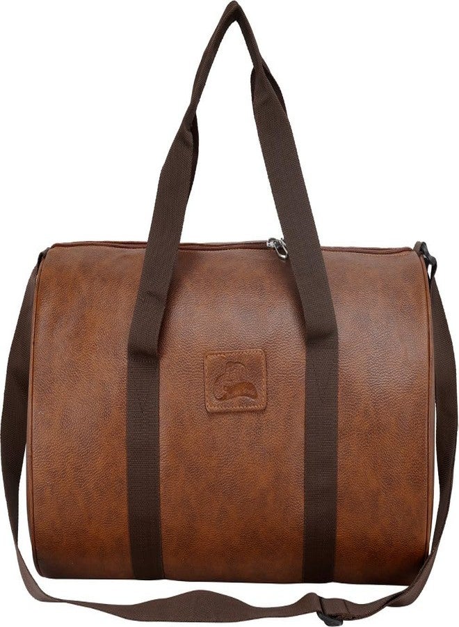 Leather World Gym Bag for Men & Women | Adjustable Shoulder Bag | Duffle Gym Bag | Water Resistant | Sports & Travel Bag | Fitness Bag (Tan) - Image 1