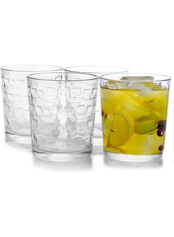 GIBSON 4-Piece Square Pattern Great Foundations Glass Tumbler Set Clear 13.5oz 92079.04 - Image 2