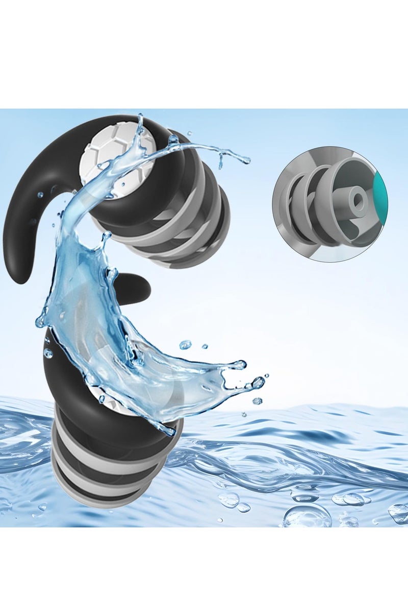Cuken Waterproof Swimming Ear Plugs for Adults Reusable Soft Silicone Swim Earplugs Perfect for Surfing, Diving,Pool,Showering. - Image 2