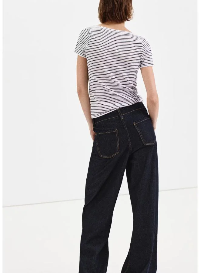 Mango Short-Sleeved Fine-Knit Sweater