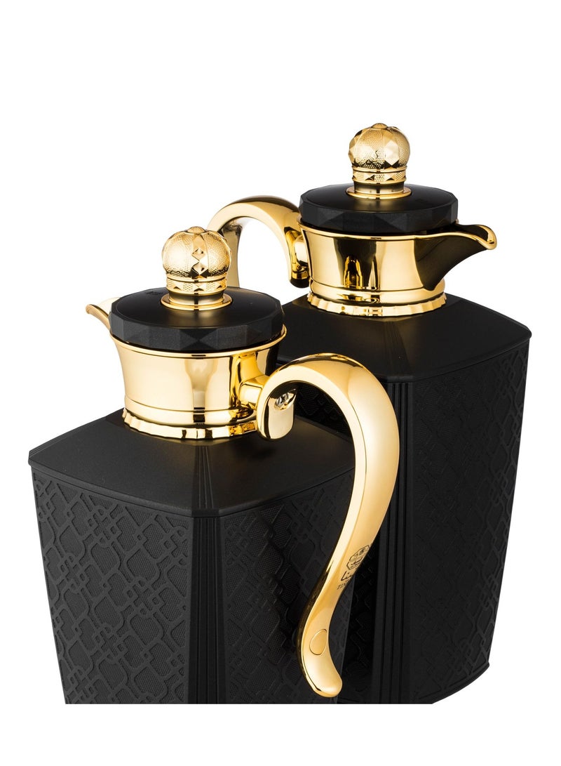 Alsaif Al Saif Tina 2 Pieces Coffee And Tea Vacuum Flask Set Size: 0.7/1.0 Liter, Color: Matt Black - Image 2