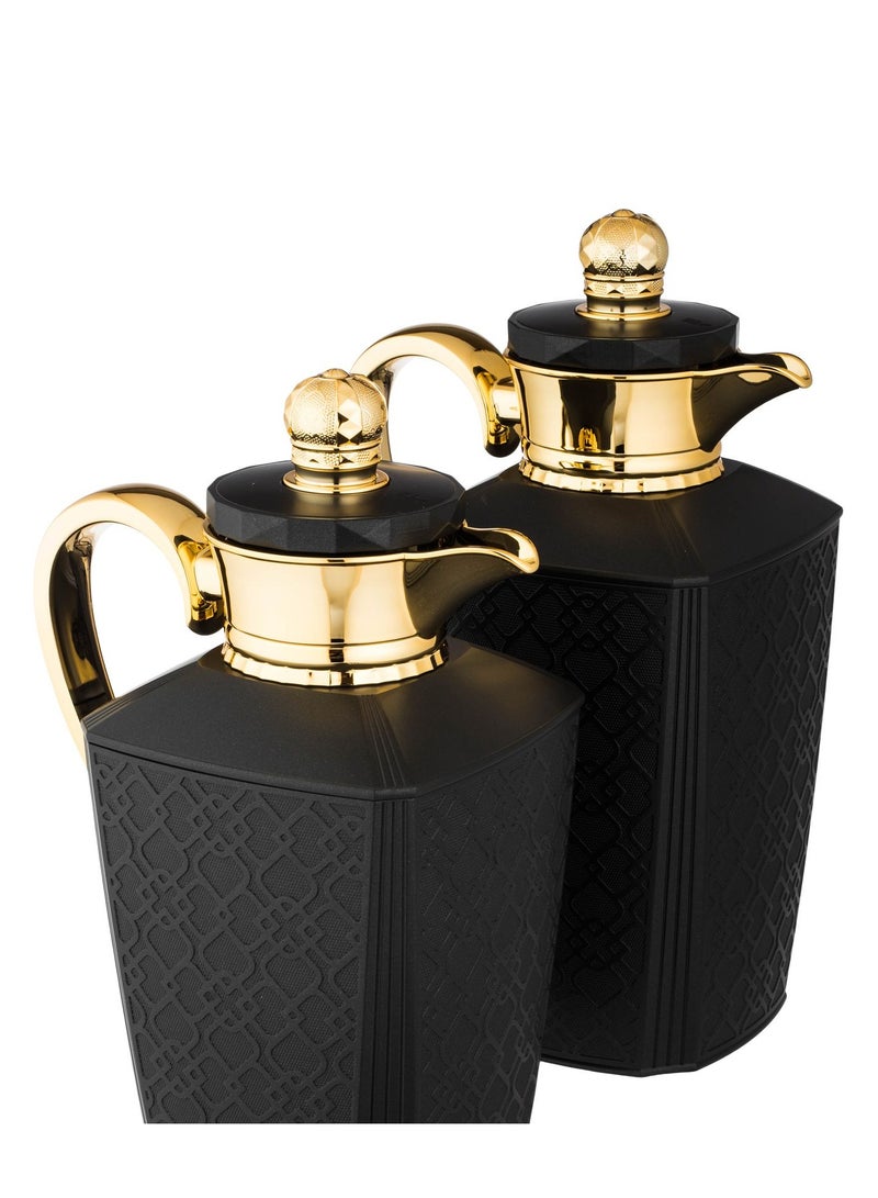 Alsaif Al Saif Tina 2 Pieces Coffee And Tea Vacuum Flask Set Size: 0.7/1.0 Liter, Color: Matt Black - Image 3