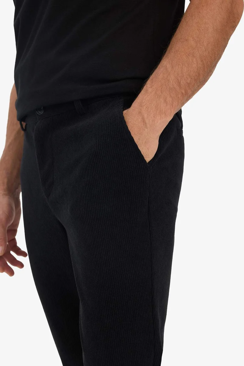 Defacto  Regular Fit Straight Leg Velvet Trousers for Men | Best Price UAE