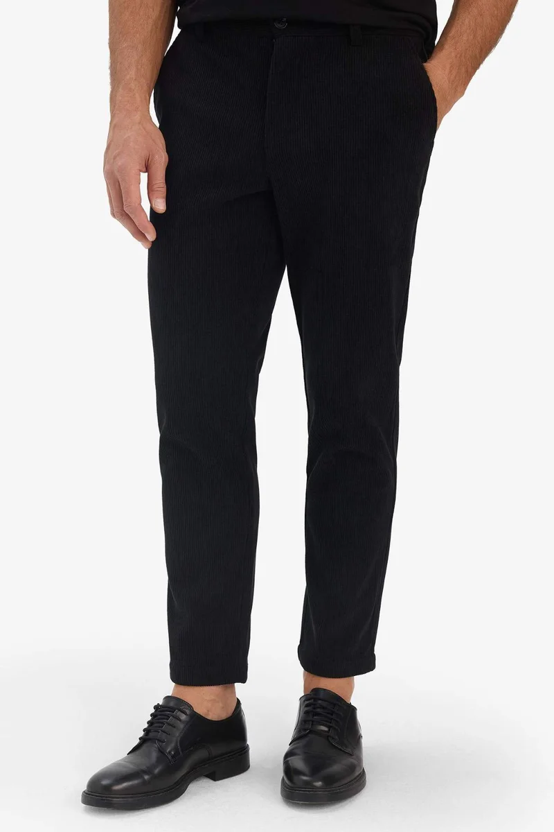 DeFacto Regular Fit Straight Leg Velvet Trousers