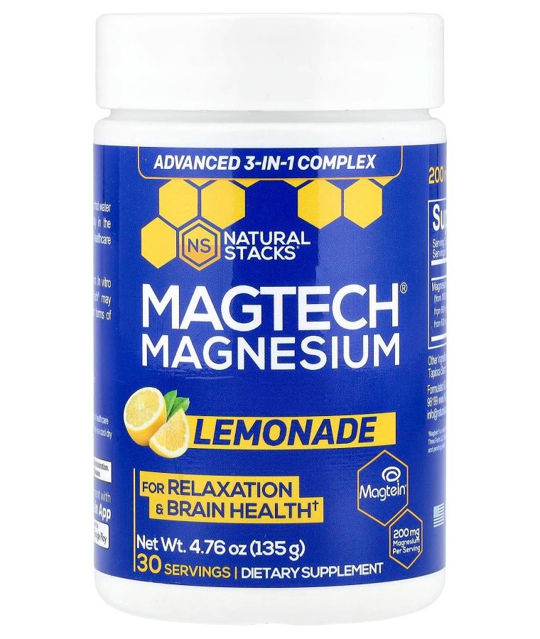 Natural Stacks MagTech® Magnesium Lemonade 4.76 oz (135 g)