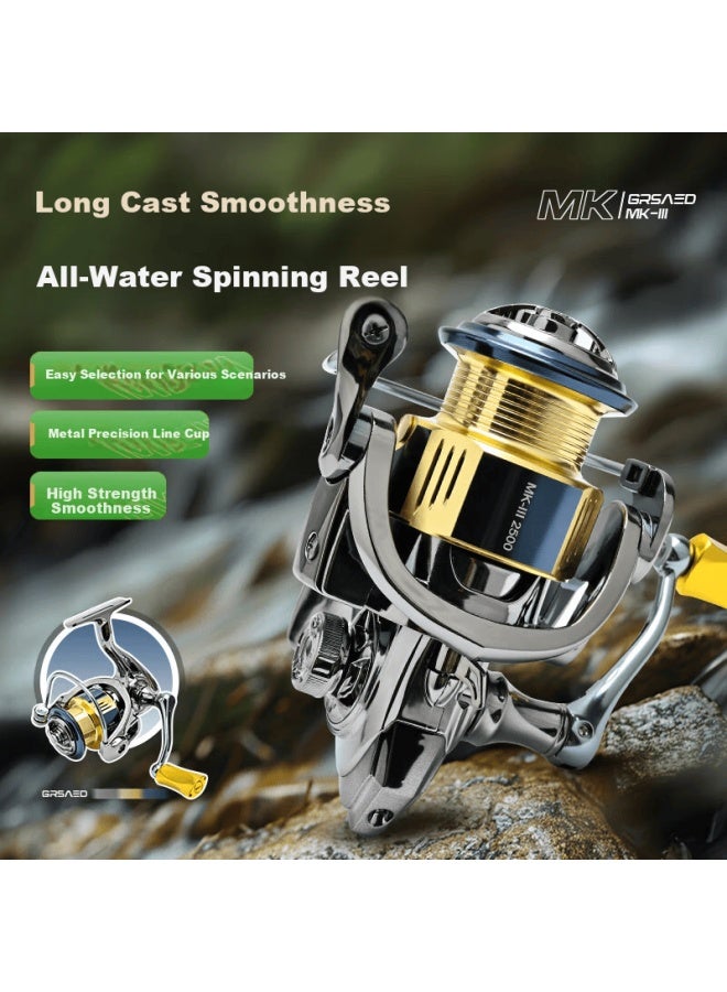 Grsaed Mk-iii 1000 Spinning Reel Metal Spool Fishing Reel Freshwater And Saler Universal Reel Long Casting Micro Fishing Reel - Image 1